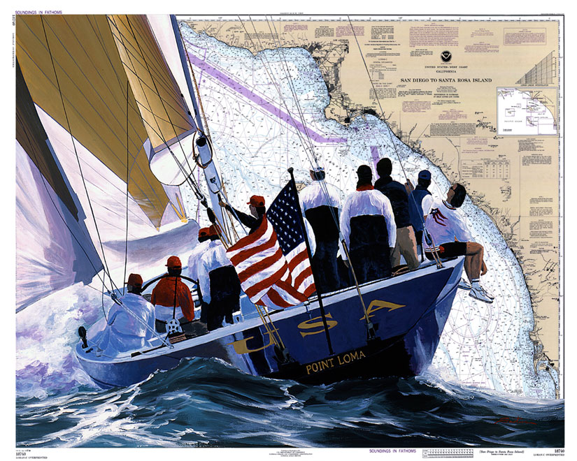USA, 1992, San Diego - Acrylic on Chart - 35 x 44