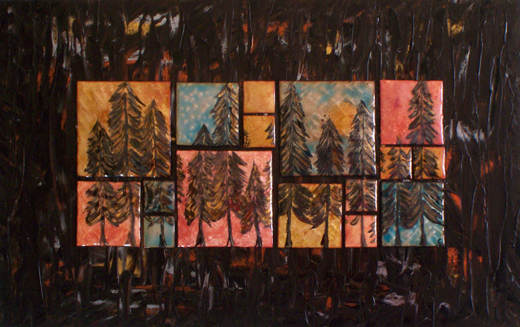 Enchanted Forest - Enamel on Copper - 10 x 17