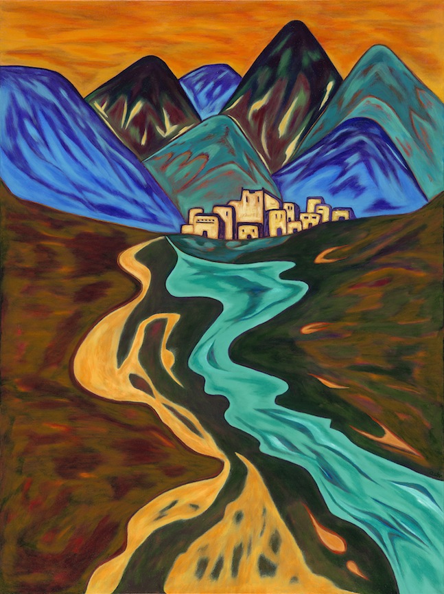 Mountain Pueblo - Acrylic on Canvas - 40 x 30