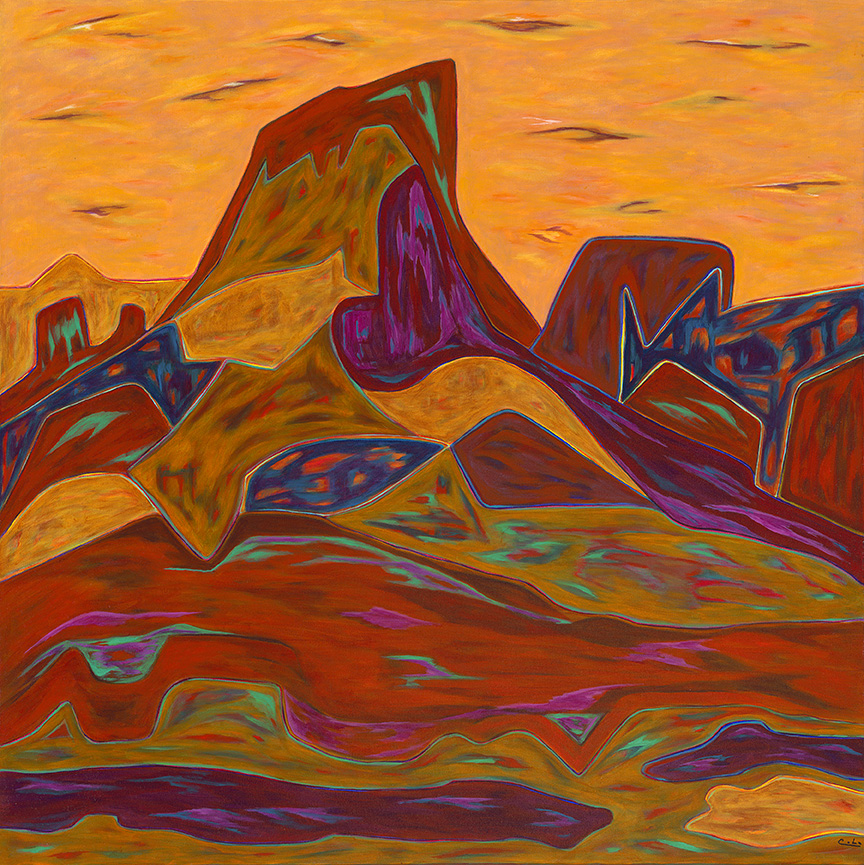 Mountain Glow - Acrylic on Canvas - 36 x 36