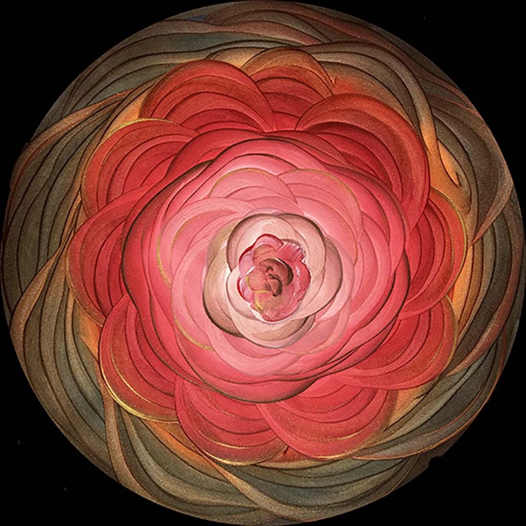 Rose Mandala - Acrylic Mixed Media - 18 x 18