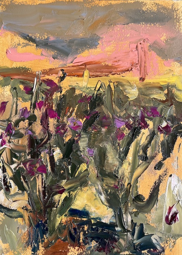 Chollas in Bloom - Oil - 14x10