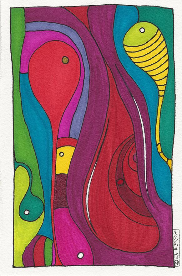 11.20.2020 - Acrylic Markers on Paper - 5.5inX4in