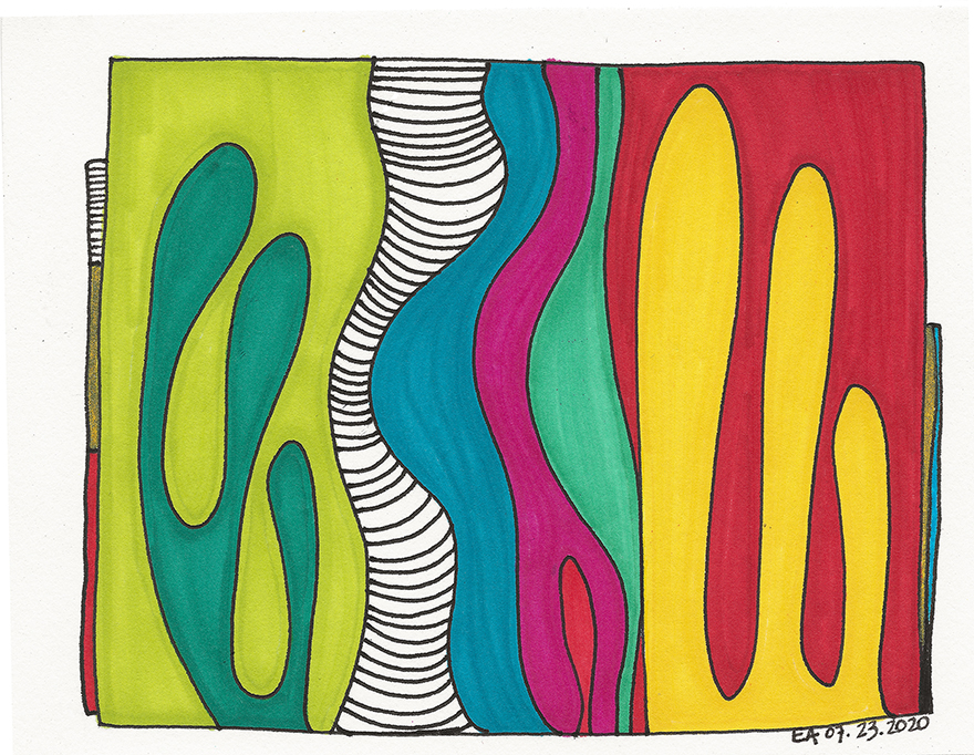 07.23.2020 - Acrylic Markers on Paper - 4.5inX5.5in