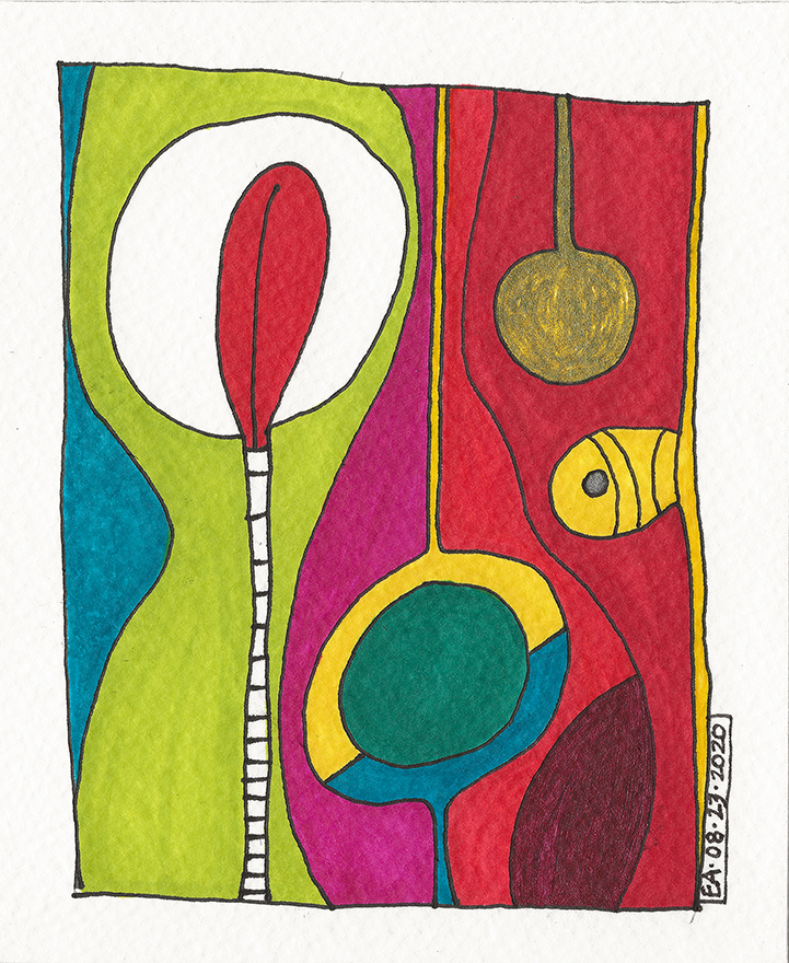 08.23.2020 - Acrylic Markers on Paper - 5.5inX4.5in